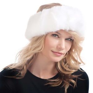 Furry white headband